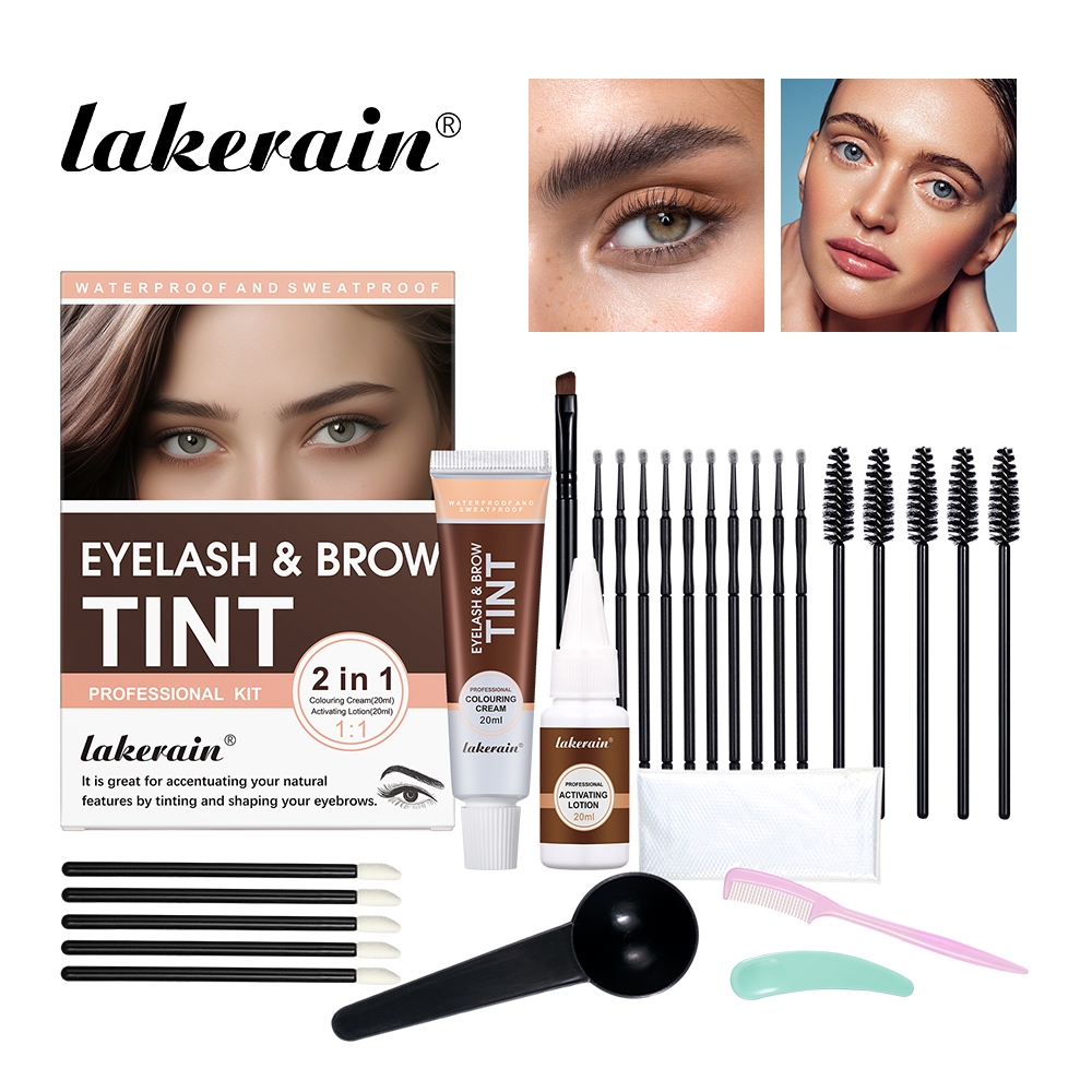 Bộ Thuốc Nhuộm Lông Mày Lakerain 2in1 Trang Điểm Lông Mày Tự Nhiên Lâu Trôi 20ml