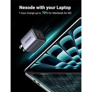 Bộ sạc GaN UGREEN 45W có cổng USB Type C kép Sạc nhanh cho SAMSUNG S24 S23 S22 iPhone 17/16/15 pro max