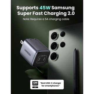 Bộ sạc GaN UGREEN 45W có cổng USB Type C kép Sạc nhanh cho SAMSUNG S24 S23 S22 iPhone 17/16/15 pro max