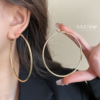 DREJEW Bạc 925 Kim Tròn Bóng Bông Tai Âu Mỹ Thiết Kế Phóng Đại Bông Tai Hình Học niche Cá Tính Đơn Giản Bông Tai Cho Nữ Không Dị Ứng