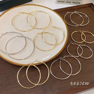 DREJEW Bạc 925 Kim Tròn Bóng Bông Tai Âu Mỹ Thiết Kế Phóng Đại Bông Tai Hình Học niche Cá Tính Đơn Giản Bông Tai Cho Nữ Không Dị Ứng