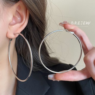 DREJEW Bạc 925 Kim Tròn Bóng Bông Tai Âu Mỹ Thiết Kế Phóng Đại Bông Tai Hình Học niche Cá Tính Đơn Giản Bông Tai Cho Nữ Không Dị Ứng