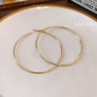 DREJEW Bạc 925 Kim Tròn Bóng Bông Tai Âu Mỹ Thiết Kế Phóng Đại Bông Tai Hình Học niche Cá Tính Đơn Giản Bông Tai Cho Nữ Không Dị Ứng