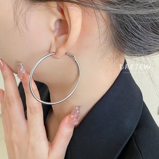 DREJEW Bạc 925 Kim Tròn Bóng Bông Tai Âu Mỹ Thiết Kế Phóng Đại Bông Tai Hình Học niche Cá Tính Đơn Giản Bông Tai Cho Nữ Không Dị Ứng