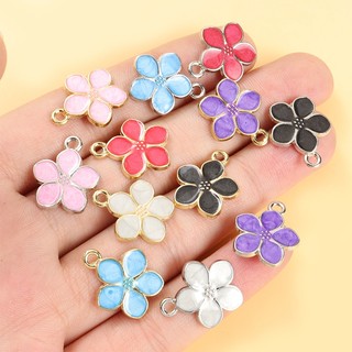 10 Chiếc Nhiều Màu Sắc Hoa Sakura Tạo Kiểu Men Quyến Rũ Cho Trang Sức Ngọt Ngào Làm Vòng Cổ Vòng Tay Bông Tai Dây Xích Điện Thoại Hoa Anh Đào Mặt Dây Chuyền Phụ Kiện Phù Hợp Với DIY Quà Tặng Cho Bé Gái