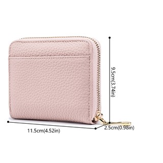 Thời Trang Mới Mini Chính Hãng Ví Da Nữ Dây Kéo Ví Đựng Tiền Xu Lớp Đầu Tiên Da Bò Ví Ngắn