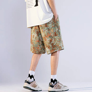 Quần short nam ESEA, quần short thể thao đi biển phong cách unisex thời trang và phổ biến kiểu Mỹ cổ điển dáng rộng giản dị in hoa cúc Nhật Bản chất lượng cao, có thể mặc cho cả nam và nữ