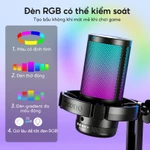 Micro thu âm MAONO DGM20 RGB USB Condenser với độ điều chỉnh lớn/chức năng thiết lập phần mềm cho PC/game/livestream — ảnh 3