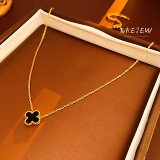 DREJEW Vòng cổ Thép Titan Mặt Hoa acrylic Nhiều Màu Sắc Đơn Giản Sang Trọng Dị Ứng Chất Lượng Cao