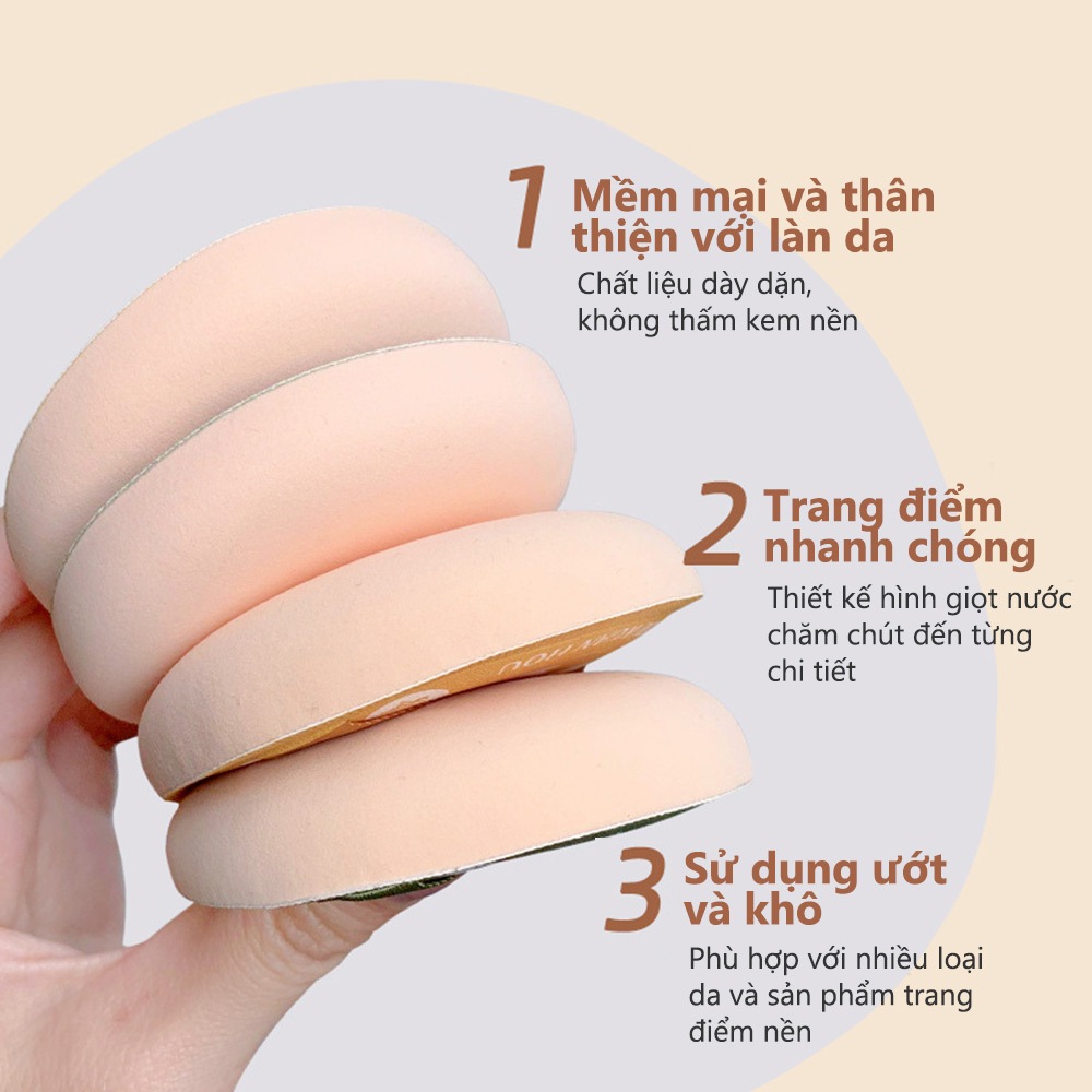 Ảnh Gecomo XL Marshmallow Trang Điểm Puff, Hình Giọt Mềm Bền Bột Puff, Không Thấm Hút Kem Nền Bọt Biển 3