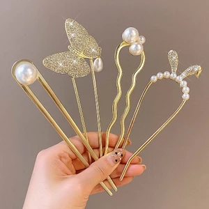 Kẹp tóc hình chữ U dành cho nữ có cảm giác cao cấp, phong cách Trung Quốc mới, phong cách cổ xưa, thìa sau, tạo tác tóc cuộn, kẹp tóc kim loại hàng ngày, mũ Hanfu