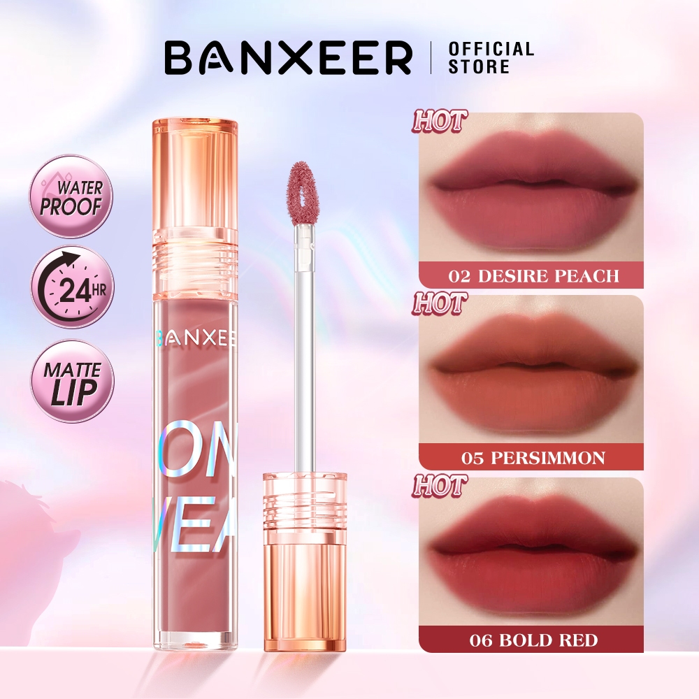 Ảnh BANXEER Son Môi 6 Màu Tùy Chọn Chất Lì Chống Thấm Nước Chất Lượng Cao 1