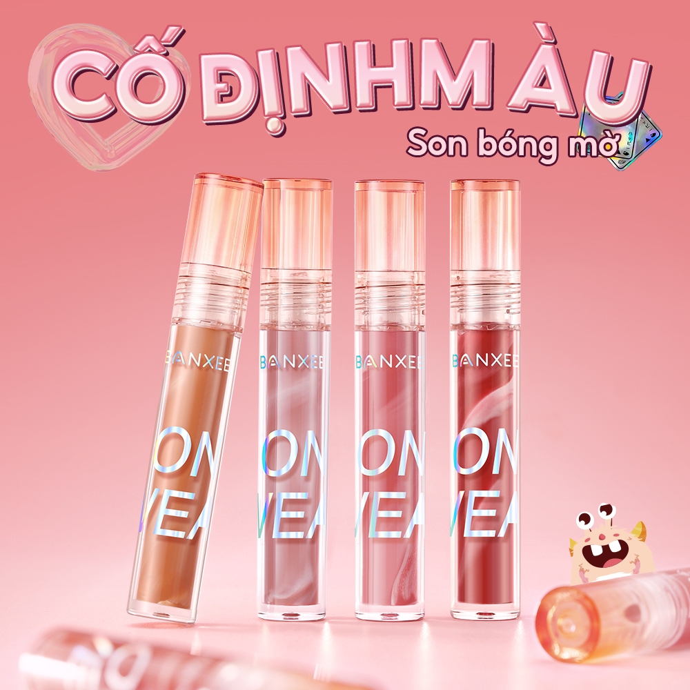 Ảnh BANXEER Son Môi 6 Màu Tùy Chọn Chất Lì Chống Thấm Nước Chất Lượng Cao 4