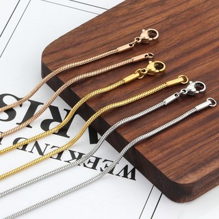 Dây chuyền thép không gỉ hình rắn tròn, dây cơ bản, trang sức 18K vàng/vàng hồng