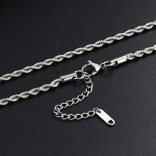 Vòng cổ xoắn bằng thép không gỉ Dây chuyền trang sức thời trang với chuỗi mở rộng Dây chuyền vàng 18K