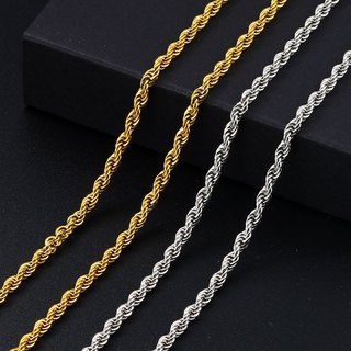 Vòng cổ xoắn bằng thép không gỉ Dây chuyền trang sức thời trang với chuỗi mở rộng Dây chuyền vàng 18K