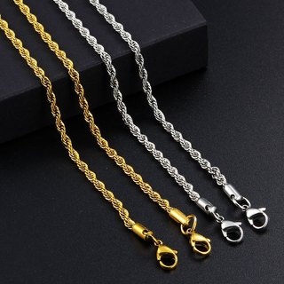 Vòng cổ xoắn bằng thép không gỉ Dây chuyền trang sức thời trang với chuỗi mở rộng Dây chuyền vàng 18K
