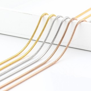 Dây chuyền thép không gỉ hình rắn tròn, dây cơ bản, trang sức 18K vàng/vàng hồng