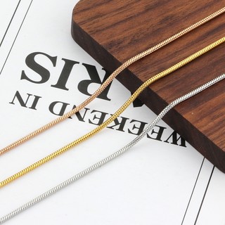 Dây chuyền thép không gỉ hình rắn tròn, dây cơ bản, trang sức 18K vàng/vàng hồng