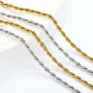 Vòng cổ xoắn bằng thép không gỉ Dây chuyền trang sức thời trang với chuỗi mở rộng Dây chuyền vàng 18K