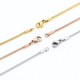 Dây chuyền thép không gỉ hình rắn tròn, dây cơ bản, trang sức 18K vàng/vàng hồng