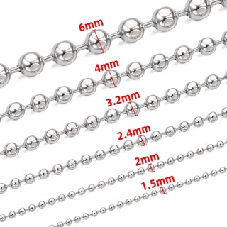 Mới Thép Không Gỉ Lục Giác Hạt Chuỗi Bóng Dây Chuyền DIY Vòng Cổ Vòng Tay Phụ Kiện