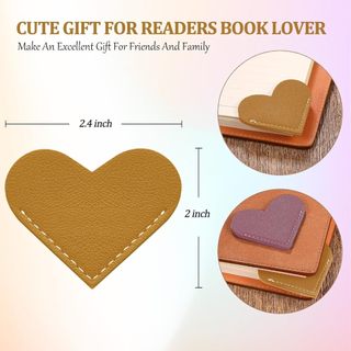 6 Chiếc Da Trái Tim Đánh Dấu Trang Góc Dấu Trang Phụ Kiện Đọc Sách Handmade Dễ Thương Quà Tặng Đọc Sách Cho Người Yêu Đọc Sách