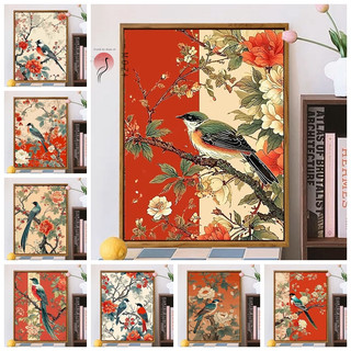 MOZI✨chim ác là 40x50cm tranh tô màu theo số sơn dầu số hóa phong cách Trung Hoa tự làm, trang trí phòng khách