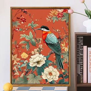 MOZI✨chim ác là 40x50cm tranh tô màu theo số sơn dầu số hóa phong cách Trung Hoa tự làm, trang trí phòng khách
