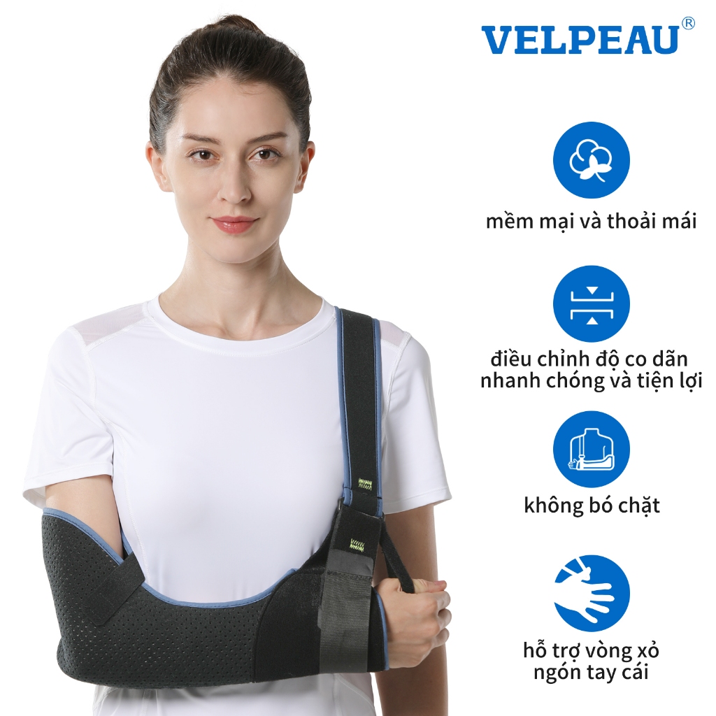 Ảnh Túi treo tay VELPEAU Cố định vai hỗ trợ chóp xoay Đai y tế phiên bản thoải mái cho chấn thương vai Chuyên dùng cho gãy xương trật khớp chấn thương tay trái/tay phải ở nam và nữ 1