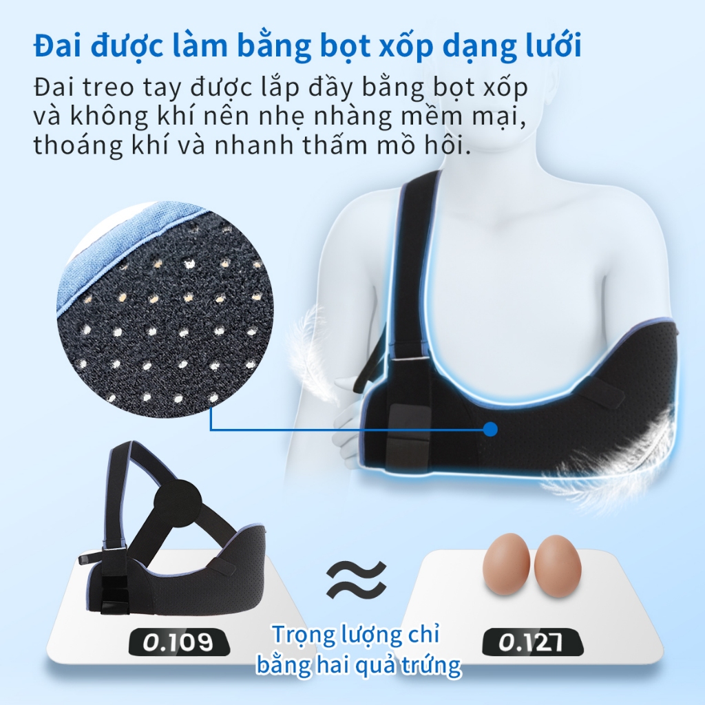 Ảnh Túi treo tay VELPEAU Cố định vai hỗ trợ chóp xoay Đai y tế phiên bản thoải mái cho chấn thương vai Chuyên dùng cho gãy xương trật khớp chấn thương tay trái/tay phải ở nam và nữ 2