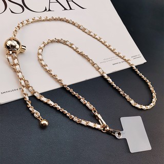 Dây da kim loại Chanel Dây đeo chéo có thể điều chỉnh Khóa kim loại Thích hợp cho vỏ điện thoại Móc khóa Hộp đựng tai nghe đĩa U