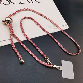 Dây da kim loại Chanel Dây đeo chéo có thể điều chỉnh Khóa kim loại Thích hợp cho vỏ điện thoại Móc khóa Hộp đựng tai nghe đĩa U