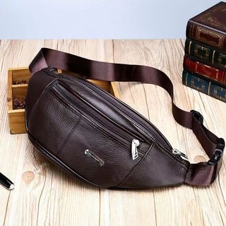 Túi da bò Retro đeo eo/ngực/chéo, túi thể thao ngoài trời nam nữ, da thật chính hãng