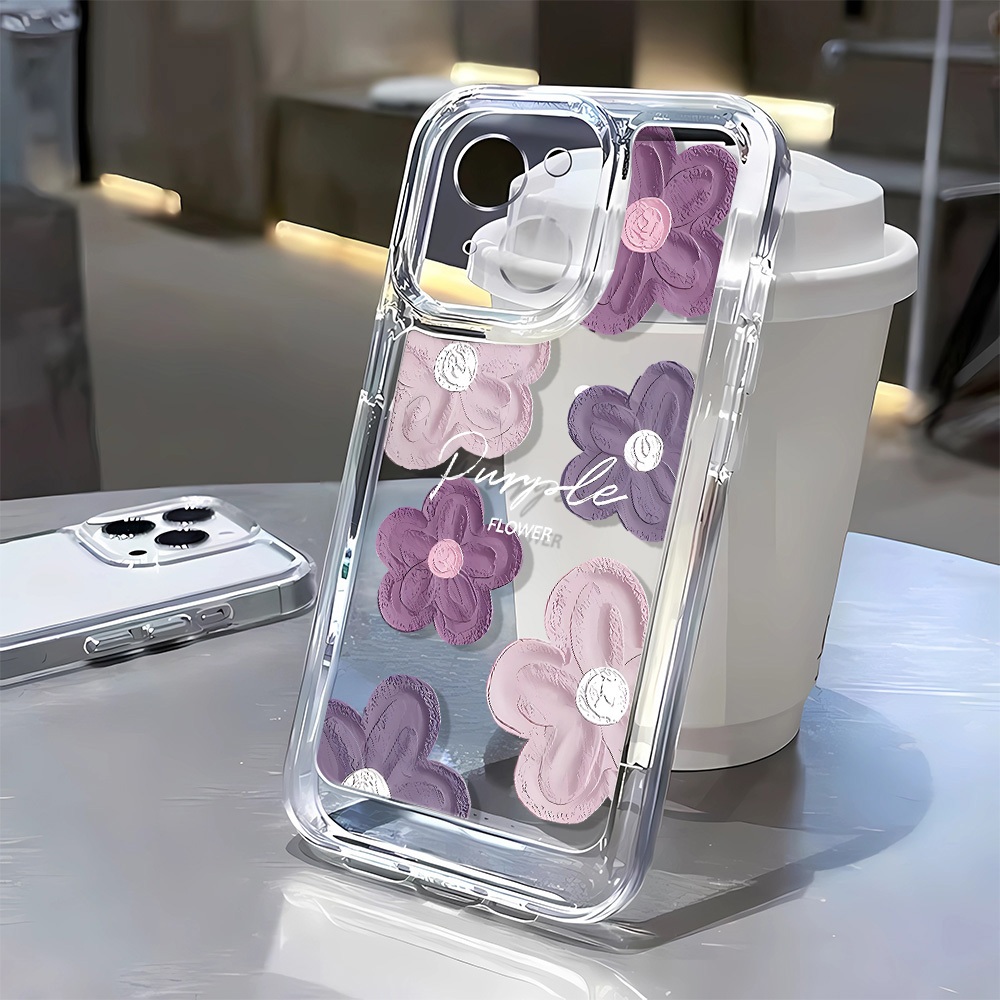 Ốp lưng mềm trong suốt hoa cho iPhone 15 14 11 13 pro XS Max X XR 12 7 8 plus