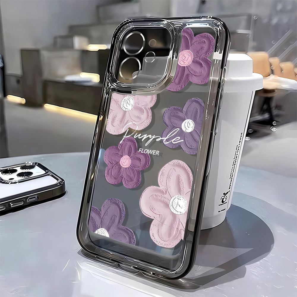 Ốp lưng mềm trong suốt hoa cho iPhone 15 14 11 13 pro XS Max X XR 12 7 8 plus