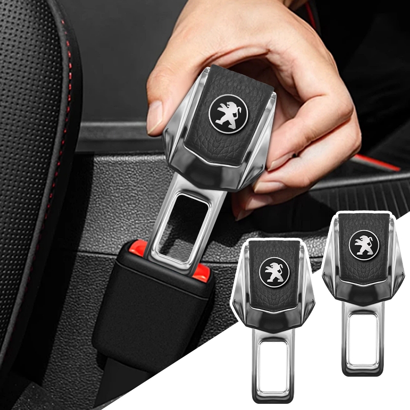 1 Cái / 2 Chiếc Kim Loại Xe An Toàn Dây An Toàn Khóa Logo Ô Tô Dây An Toàn Chống Tay Cắm Cho Xe Đạp Peugeot 308 206 207 408 508 RCZ 208 3008 2008 4008
