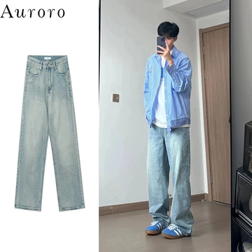 Quần jean ống rộng 2026 denim quần jean ống suông from rộng quần bò ống rộng thời trang phong cách Hàn Quốc quần jean ống đứng oversize unisex quần jean ống rộng nam quần jean xanh street style 