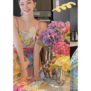 Phong Cách Hàn Quốc Nữ Vintage In Hình Quá Khổ Đầm Maxi Dài Tay Hàng Có Sẵn Hàng Mới