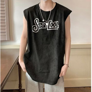 Áo vest nam ESEA, thời trang và phổ biến kiểu Mỹ cổ điển dáng rộng phong cách đường phố in chữ chất lượng cao Áo vest thể thao không tay phong cách trung tính, có thể mặc bởi cả nam và nữ