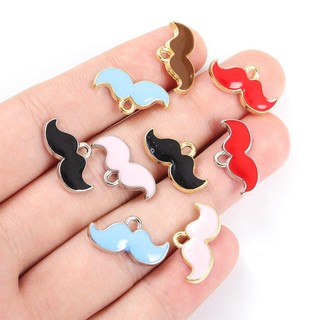 20 Chiếc Dễ Thương Nhiều Màu Sắc ria mép Men Nhỏ Giọt Dầu Quyến Rũ Cho DIY Vui Vẻ Vòng Cổ Móc Khóa Dây Xích Điện Thoại Mini Quý Ông Râu Tạo Kiểu Mặt Dây Chuyền Sáng Tạo Nữ Trang Làm Phụ Kiện