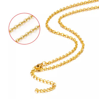 Thép không gỉ O Cross Chain Vòng cổ mạ vàng Dây chuyền cơ bản DIY Rose Gold Matching Chain Black Chain
