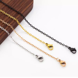 Thép không gỉ O Cross Chain Vòng cổ mạ vàng Dây chuyền cơ bản DIY Rose Gold Matching Chain Black Chain