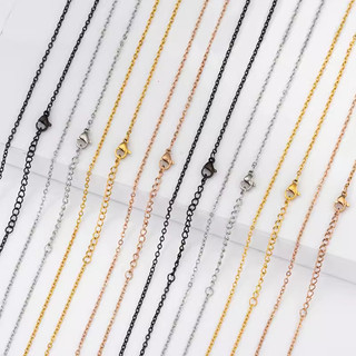 Thép không gỉ O Cross Chain Vòng cổ mạ vàng Dây chuyền cơ bản DIY Rose Gold Matching Chain Black Chain