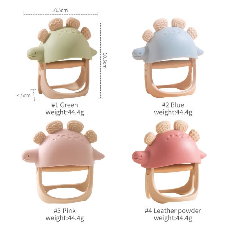 Ảnh Đồ Chơi Cho Bé BPA FREE Thực Phẩm Silicone Miếng Dán Găng Tay Chống Ăn Cầm Khủng Long Xe Lửa Đồ Chơi 2