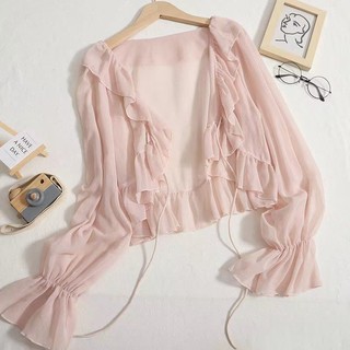 Phong Cách Hàn Quốc Nữ Voan Retro Boho Họa Tiết Hoa Hippie Mùa Hè Cardigan Kimono Hàng Có Sẵn Mới