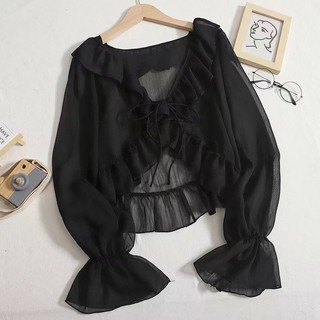 Phong Cách Hàn Quốc Nữ Voan Retro Boho Họa Tiết Hoa Hippie Mùa Hè Cardigan Kimono Hàng Có Sẵn Mới