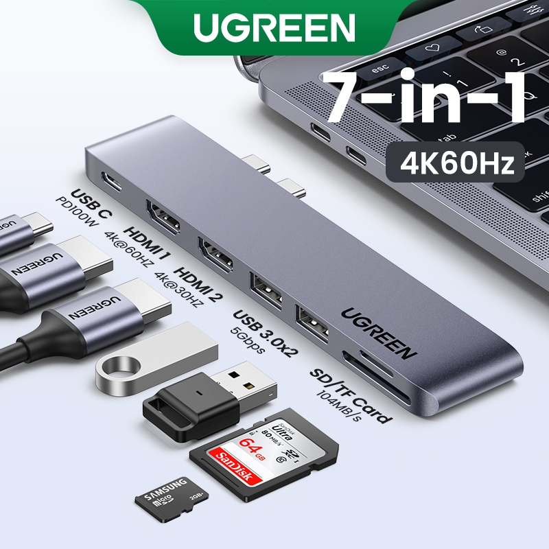 UGREEN USB C HUB Dual Type C sang USB 3.0 HDMI Hub cho MacBook Pro 2016 / 2017 / 2018 / 2019 / 2020