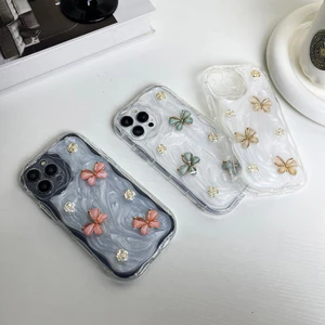 Ốp điện thoại hình bướm hoa trà 3D cho iphone 15 Pro Max 14 Pro Max i14 plus 13 Pro Max i13 13pro 11 Pro Max i11 XR Xs Max 7 plus 8plus 12 Pro Max Cover