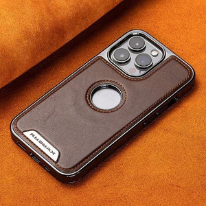 Ốp điện thoại nam LIGHT LUXURY cho iPhone 15 ProMax họa tiết da cao cấp iPhone 15 14 13 12 Pro Max Vỏ da chống rơi hút từ tính